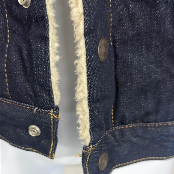 Levi’s Red Tab Sherpa Denim Jacket Wool Lined XS - Picture 7 of 14